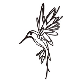 KOYILTD Abstract Hummingbird Metal Wall Art Minimalist Hummingbird Decor Bird Wall Decorations Modern Birds Sign Black Metal Wall Art for Living Room Bedroom Bathroom (Minimalist)