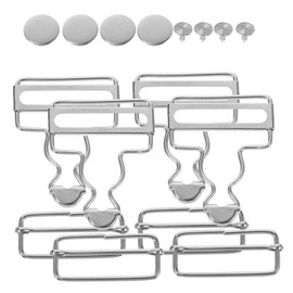 Healifty 4Pcs Metal Bib Pants Buttons Adjustable Gourd Buckles Replacement for Overalls Suspenders Jeans Diy Sewing Accessories 2.28X1.57In