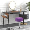 WKWKER Velvet Upholstered Vanity Stool Swivel Adjustable Makeup Stool for
