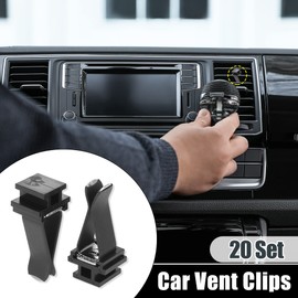 X AUTOHAUX 20 Set Square Head Car Air Vent Clip with Plastic Slot Head Replacement Auto Vent Clip Air Conditioner Outlet Clips Black 39.5x17.6x13.9mm