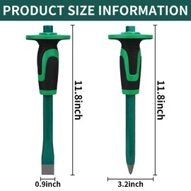 Heavy Duty Masonry Chisel,9.8 inches Brick Chisel with Hand Protection for Concrete, Bricks, and Stones (1PCS）