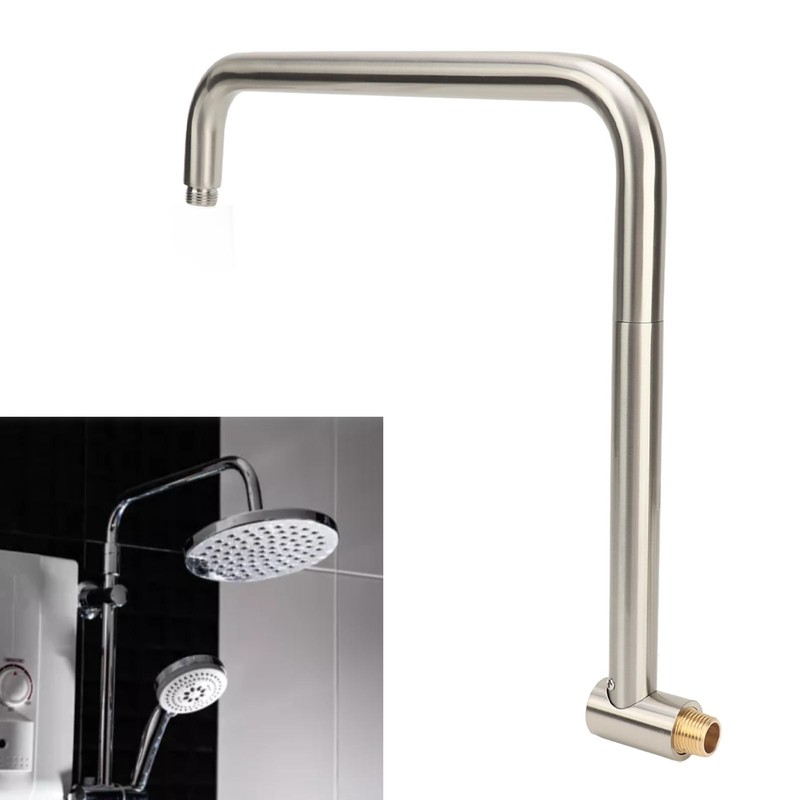 Shower Head Extension with Flange S Shape Shower Arm Wall
