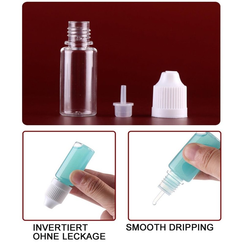 sanyangboli 50PCS 10ml/0.34oz Clear Plastic Squeezable Dropping Bottles Empty Bottles