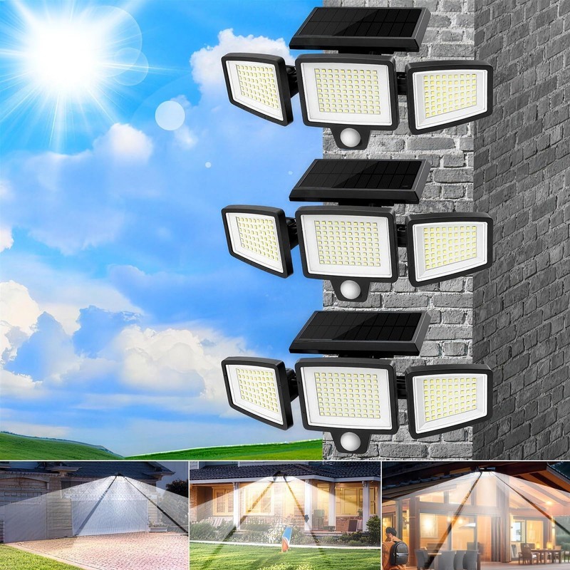 Bingxue Upgrade 208 LED Motion Sensor lam Outdoor Solar Sensor