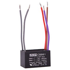 JCM 5 Wire Ceiling Fan Capacitor 4.5 uF + 6 uF + 6 uF 250VAC 50/60 Hz CBB61