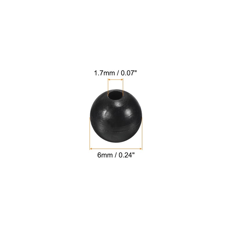 PATIKIL 6mm Fishing Beads, 200Pcs Soft Plastic Round Rubber Fishing