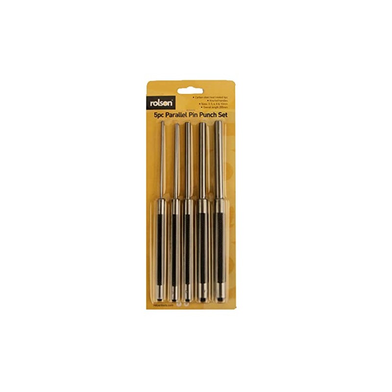 Rolson 26269 8-inch Parallel Pin Punch Set in Pouch -