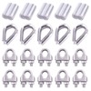 Glarks 24Pcs M8 Wire Rope Cable Clip Clamp with Cable