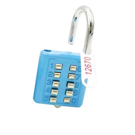 Stainless Steel Padlock 10 Digit Combination Padlock Button Bombination Padlock Button Padlock，Without Key Padlock+for Gym Locker Room Storage Room Anti-Theft Lock (Blue)