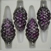 Lauschaer Glas Christmas Tree Decorations Pine Cones Matte Purple with
