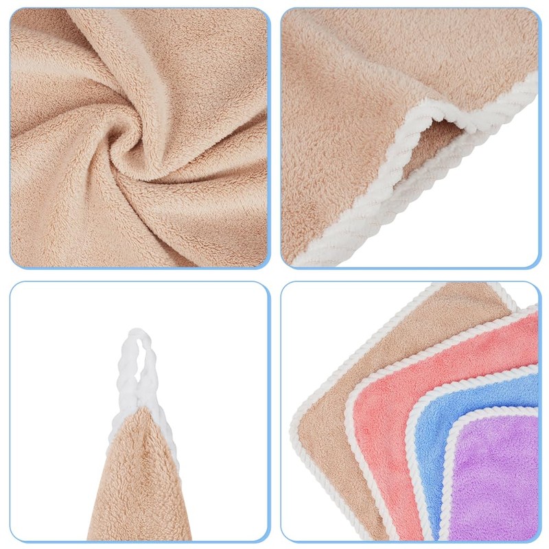 Aolso 6 PCS Flannels Face Cloth Soft Face Cloths, Reusable