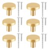 CVIUYO 6 Pcs 30mm Round Cabinet Knobs, Gold Drawer Knobs,