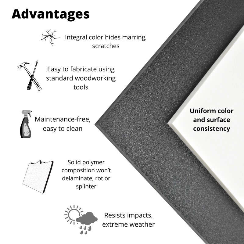 BuyPlastic White HDPE Starboard, Marine Grade Plastic Sheet 3/8" x