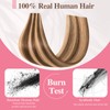 Benehair Medium Brown Mix Dark Blonde Invisible Tape in Hair
