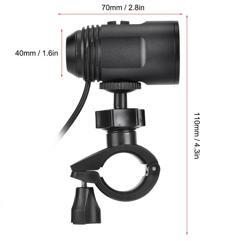 Bike Front Light Lamp with Record Camera Battery Cycling Accessory
