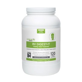 Unique RV Digest-It Classic Powder RV Toilet Treatment - Concentrated Value Treatment - Eliminates Odor, Liquifies Waste, Prevents Sensor Misreading, Scoop Included (120 Treatments)