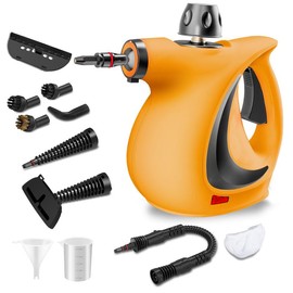 Spurgehom Pressurized Handheld Steam Cleaner, Spurgehom Multi-surface Natural Steam Cleaner with 11pcs Accessories Multi-purpose Steamer for Cleaning Floor, Car, Kitchen, Home Use Multifunction (Green) - Colour: Yellow