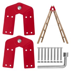 2 Pcs Attic Ladder Hinge Herringbone Ladder Tie Rod Attic Ladder Accessories, Red Step Ladder Hinge Hardware Replacement Kit with Anti Slip Screws