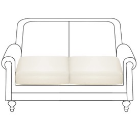 YISUN PU Leather Couch Cushion Sofa Cover, Waterproof Stretch Couch Seat Slipcovers, Faux Leather Sofa Slipcovers Loveseat Cushion Cover Replacement Chair/Furniture Protector,2pcs(Beige)