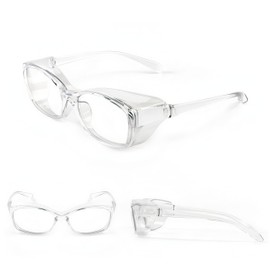 bubulu Hay Fever Prevention Goggles, Protective Glasses, Dustproof, Yellow Sand, Splash Prevention, Clear Lens, For Site Work, Lightweight, Anti-Fog