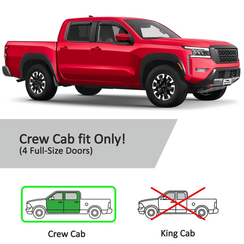 Voron Glass in-Channel Extra Durable Rain Guards for Nissan Frontier