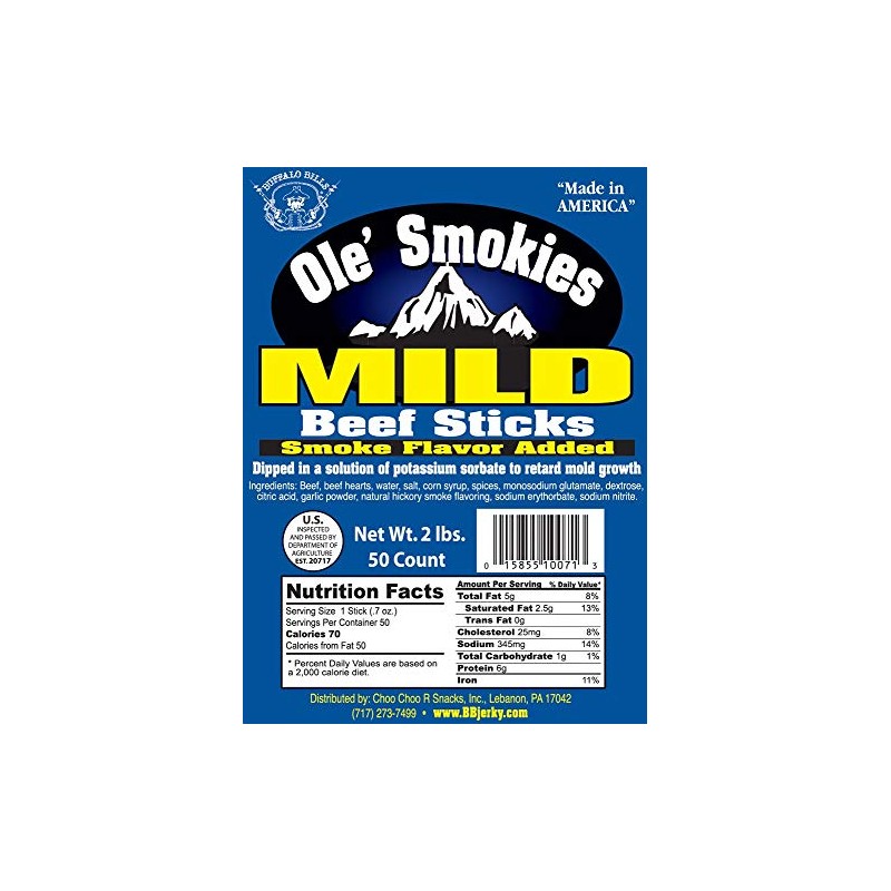 Buffalo Bills 2-lb Mild 5" Ole' Smokies Saddlebag (50 twist-end