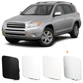 CZShiYue Car Front Bumper Tow Hook Cover Cap Towing Eye Fit for Toyota RAV4 2006 2007 2008 Trailer Cover 53286-42931 53285-42930 (Unpainted, Right Passenger Side)