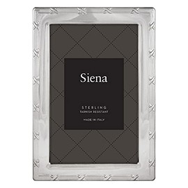Siena 4x6 Sterling Silver Reed & Ribbon Picture Frame, Boutique Quality Photo Frame, Collection