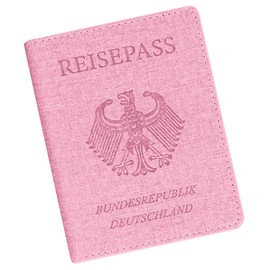 Cinocratic Passport Holder with RFID Blocker, Passport Cover Made of Artificial Leather for Passport, Credit Cards & IDs, Passport Cover for Men and Women, pink, Modern