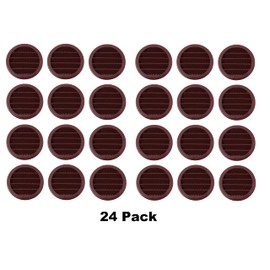 2" Round Plastic Louver Soffit Air Vent Reptile Screen Grille Cover Multiple Colors/Quantities (24, Brown)