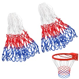 SHYSBV 2 Stück Profi Basketballnetz, Basketball Ersatz Netz, Dauerhaft und Alle Wetter Ballnetz Für Standard Größe BasketballKorb, Netz für Basketballkorb Outdoor