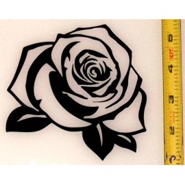 The Cyber Cave Beautiful Rose! High Quality, High Gloss 4.5" x 4.5" Vinyl Decal! - Black