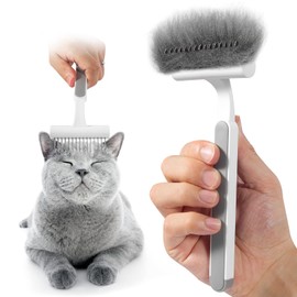 TRUSTV Undercoat Rake for Cats & Small/Medium Dogs - Deshedding Brush Dematting Comb for Pets Remove Loose Hair & Matted Fur, Deshedding Grooming Tool for Kitten, Puppy, and Horses(Grey)