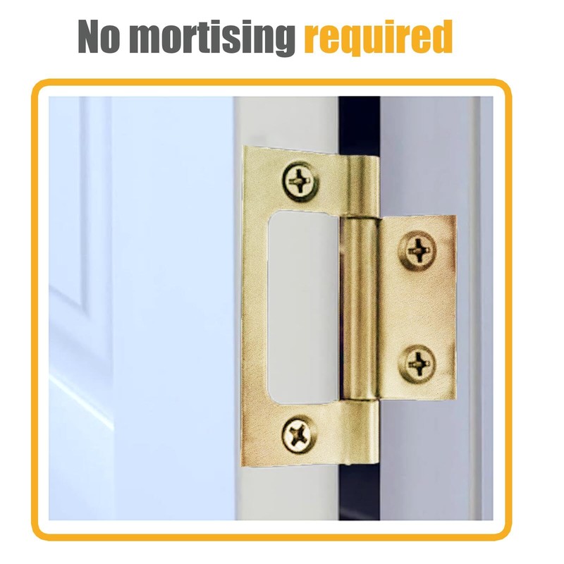 Lashow 6 Pack Bifold Door Hinge Non-Mortise Bi-fold Door Hinges