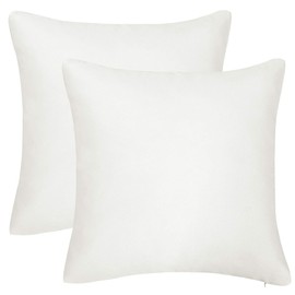 PiccoCasa Pack of 2 Decorative Cushion Covers, Waterproof Throw Pillow Cover for Couch Sofa Living Room - 45x45cm/18x18 Inches Square Home Cushion Covers Snow White