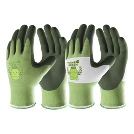COOLJOB 2 Pairs of Gardening Gloves for Children 5-7 Years, Children's Work Gloves Made of Recycled Polyester, with Rubber Coating (2 Pairs XS)