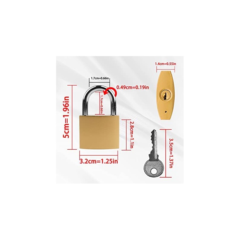 Lamondre 4 Padlocks 32mm Padlock, Small Padlock with Keys, Mini