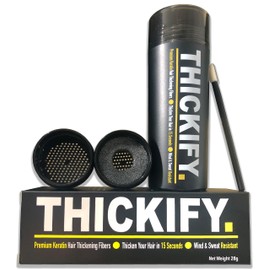 THICKIFY Hair Fibres for Thinning Hair Undetectable & Natural - 28g Bottle - Completely Conceals Hair Loss Instantly - Hair Thickener & Topper for Fine Hair for Women & Men (Medium Brown)
