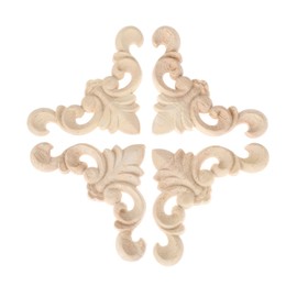 berkians Decals Corner Wood Applique Frame Furniture Decoration European Style Furniture Door Wall Corner Decoration Home Decor Unfinished