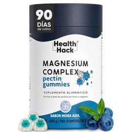 Magnesio Complex Glicinato Citrato 180 Gomitas Azúcar Health Hack