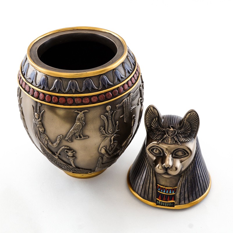 Top Collection Canopic Jar Statue in Cold Cast Bronze -