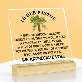 Pastor Gifts Thank You Gifts for Pastor Acrylic Plaque with Stand Religious Christian Gifts Pastor Gifts for Preacher Office Keepsake Decor Christmas Birthday Gift for Priest Appreciation Gift