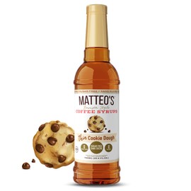 Matteo's Barista Style Sugar-Free Coffee Syrup, Cookie Dough Flavour, Zero Calories and Sugar, Keto-Friendly Coffee Syrups, Delicious Flavoured Coffee Syrup - 25.4 oz Syrup Bottle