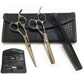 Haircut Scissor Scissors, Stainless Steel, Self Cut, Hairdresser Scissors, Haircut Set, Cover Included (25% Skiing Rate)