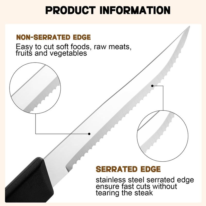 Gisafai 150 Pieces Steak Knives Stainless Steel Serrated Knives with