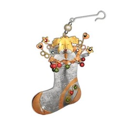 Pilgrim Imports Bronze Nickel and Copper Hanging Ornament Handmade Fair Trade- Stocking Surprise