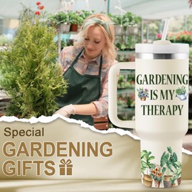 Gardening Gifts for Women - Plant Gifts for Plant Lovers - Gifts for Gardeners Woman - Garden Gifts Women - Plant Lady Gifts - Plant Tumbler - 40oz Travel Cup Insulated Tumbler with Lid and Straw