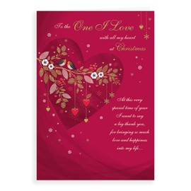 Regal Publishing Classic Christmas Card One I Love,red|pink|beige, - 9 x 6 inches