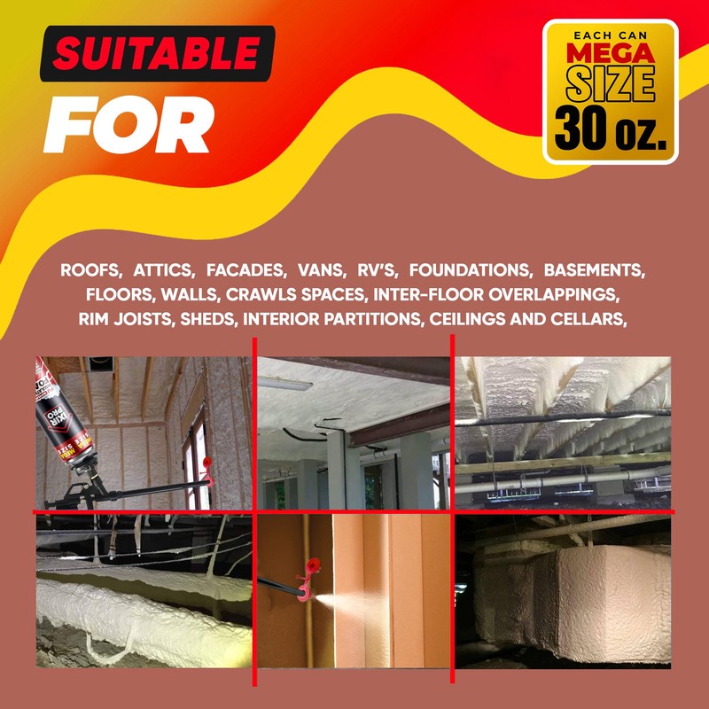 Spray Foam Insulation Can (30 oz. / 850 g) Expanding