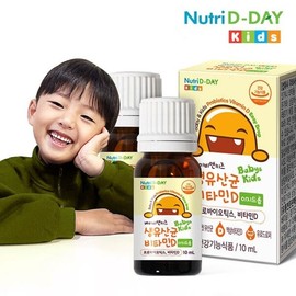 Nutri-D Day Baby & Kids Raw Lactobacillus Vitamin D Easy Drop 2 Bottles Total 20ml / 뉴트리디데이 베이비앤키즈 생유산균 비타민D 이지드롭 2병 총20ml